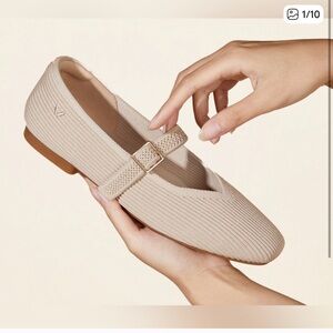 VIVAIA Margot Mary-Jane Flats Square-Toe In Color Almond Size 43